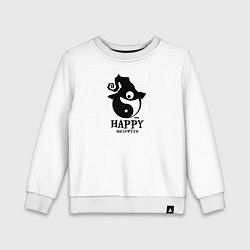 Свитшот хлопковый детский Счастливого Хэллоуина и гармонии, цвет: белый