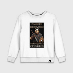 Свитшот хлопковый детский Медвежья сила, цвет: белый