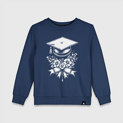 Свитшот хлопковый детский Академическая шляпа, цвет: тёмно-синий