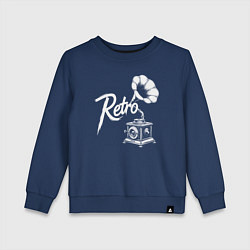 Свитшот хлопковый детский Ретро-мелодия, цвет: тёмно-синий