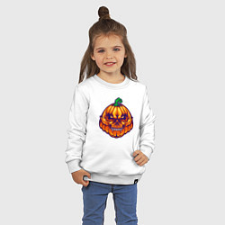 Свитшот хлопковый детский Ghost pumpkin, цвет: белый — фото 2