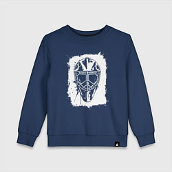 Детский свитшот Вратарская маска в белом квадрате