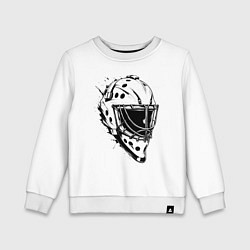 Свитшот хлопковый детский Черная вратарская маска, цвет: белый