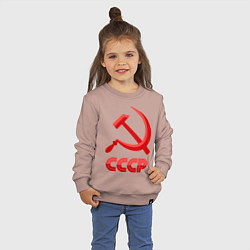 Свитшот хлопковый детский СССР Логотип, цвет: пыльно-розовый — фото 2