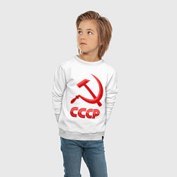 Свитшот хлопковый детский СССР Логотип, цвет: белый — фото 2