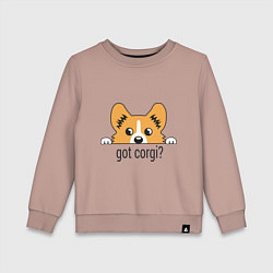 Свитшот хлопковый детский Got Corgi, цвет: пыльно-розовый