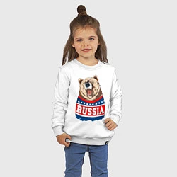 Свитшот хлопковый детский Made in Russia: медведь, цвет: белый — фото 2