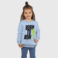 Свитшот хлопковый детский Рожден для бега, цвет: мягкое небо — фото 2