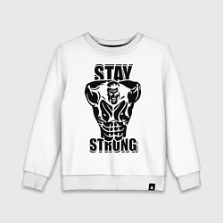 Свитшот хлопковый детский Stay strong, цвет: белый