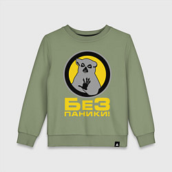Свитшот хлопковый детский Без паники!, цвет: авокадо