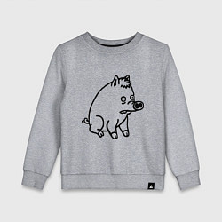 Свитшот хлопковый детский Pig, цвет: меланж