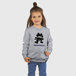 Свитшот хлопковый детский Monstercat, цвет: меланж — фото 2