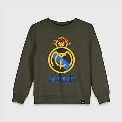 Свитшот хлопковый детский Real Madrid, цвет: хаки