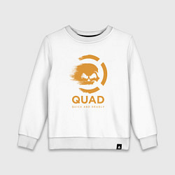 Свитшот хлопковый детский QuaD: Quick and Deadly, цвет: белый