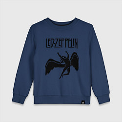 Свитшот хлопковый детский Led Zeppelin Swan, цвет: тёмно-синий