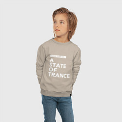 Свитшот хлопковый детский Together in A State of Trance, цвет: миндальный — фото 2