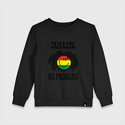 Свитшот хлопковый детский Jamaica: No problem, цвет: черный