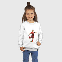 Свитшот хлопковый детский Ronaldo 07, цвет: белый — фото 2