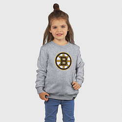 Свитшот хлопковый детский Boston Bruins, цвет: меланж — фото 2