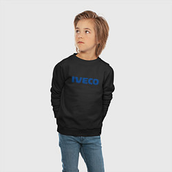 Свитшот хлопковый детский Iveco, цвет: черный — фото 2