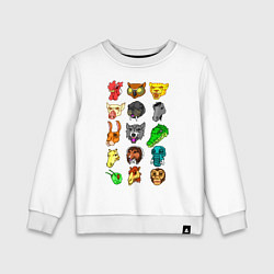 Свитшот хлопковый детский Hotline Miami Masks, цвет: белый