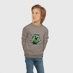 Свитшот хлопковый детский Creeper Inside, цвет: утренний латте — фото 2