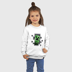 Свитшот хлопковый детский Creeper Inside, цвет: белый — фото 2