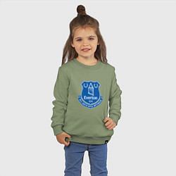 Свитшот хлопковый детский Эвертон logo - nil satis nisi optimum, цвет: авокадо — фото 2