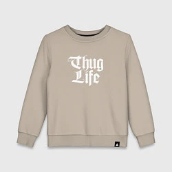 Свитшот хлопковый детский Thug Life: 2Pac, цвет: миндальный