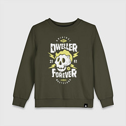 Свитшот хлопковый детский Dweller Forever, цвет: хаки