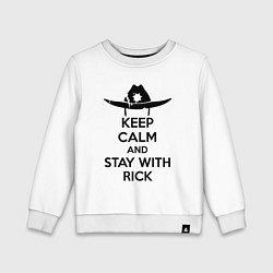 Свитшот хлопковый детский Keep Calm & Stay With Rick, цвет: белый