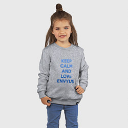 Свитшот хлопковый детский Keep Calm & Love Envyus, цвет: меланж — фото 2