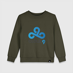 Свитшот хлопковый детский Cloud9, цвет: хаки