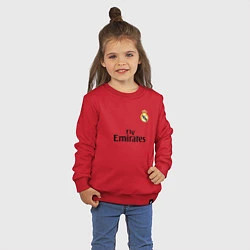 Свитшот хлопковый детский Real Madrid: Fly Emirates, цвет: красный — фото 2