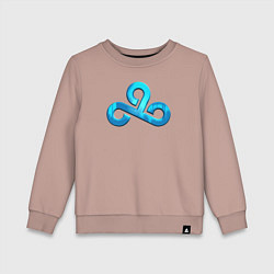 Свитшот хлопковый детский Cloud9 Foil Металлический эффект, цвет: пыльно-розовый