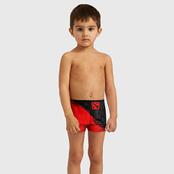 Плавки для мальчика DOTA 2 RED LOGO, БРЫЗГИ КРАСОК, цвет: 3D-принт — фото 2