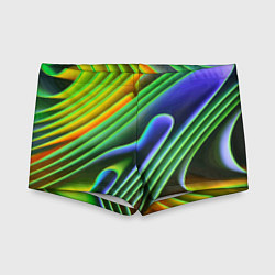 Плавки для мальчика Цветные неоновые полосы Абстракция Color neon patt, цвет: 3D-принт