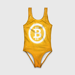 Купальник для девочки Bitcoin Orange, цвет: 3D-принт