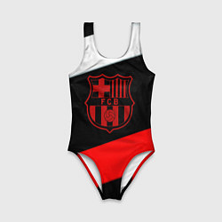 Купальник для девочки Barcelona stripes sport, цвет: 3D-принт