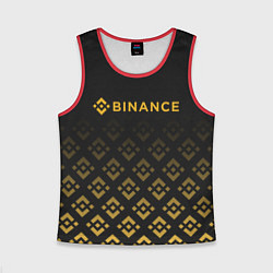 Майка-безрукавка детская BINANCE БИНАНС БИРЖА, цвет: 3D-красный