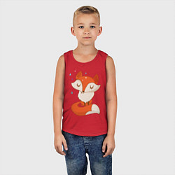 Майка детская хлопок Лисичка, цвет: красный — фото 2