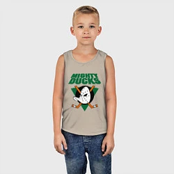 Майка детская хлопок Anaheim Mighty Ducks, цвет: миндальный — фото 2