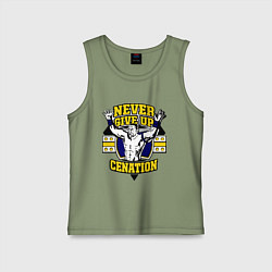 Майка детская хлопок Never Give Up: Cenation, цвет: авокадо
