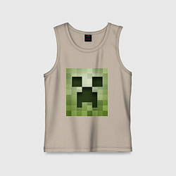 Майка детская хлопок Мinecraft creeper, цвет: миндальный