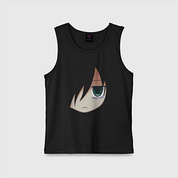 Майка детская хлопок Tomoko Kuroki Face, цвет: черный