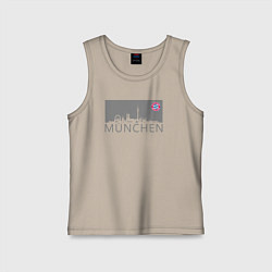 Майка детская хлопок Bayern Munchen - Munchen City grey 2022, цвет: миндальный