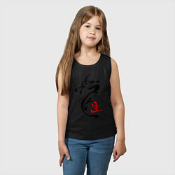 Майка детская хлопок Иероглиф дракон, цвет: черный — фото 2