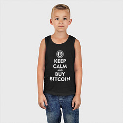 Майка детская хлопок Keep Calm & Buy Bitcoin, цвет: черный — фото 2