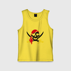 Майка детская хлопок Пиратская футболка, цвет: желтый