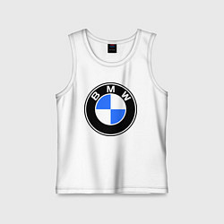 Майка детская хлопок Logo BMW, цвет: белый